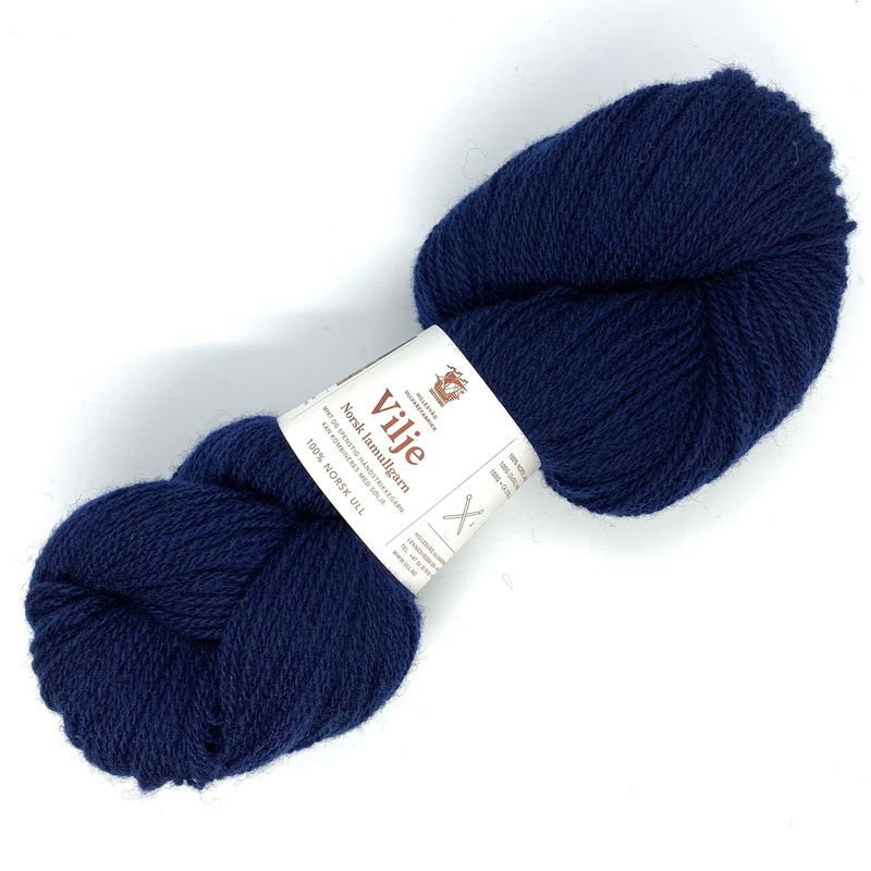 Vilje lamullgarn, marineblå F.417