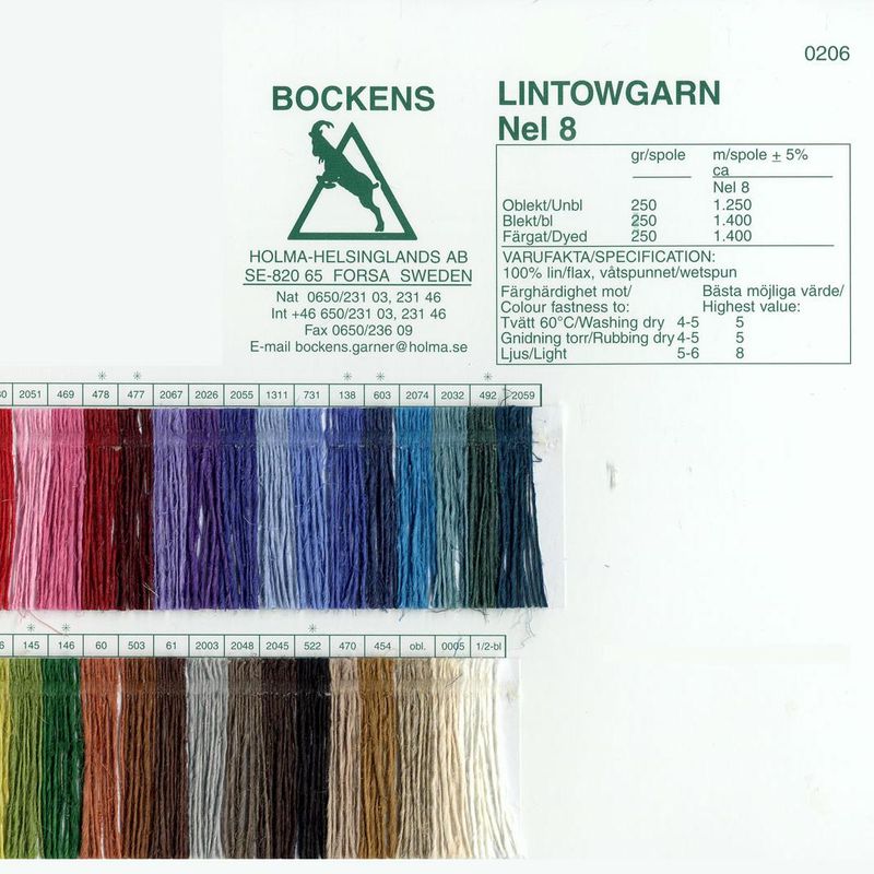 Fargekart Bockens lintow 8