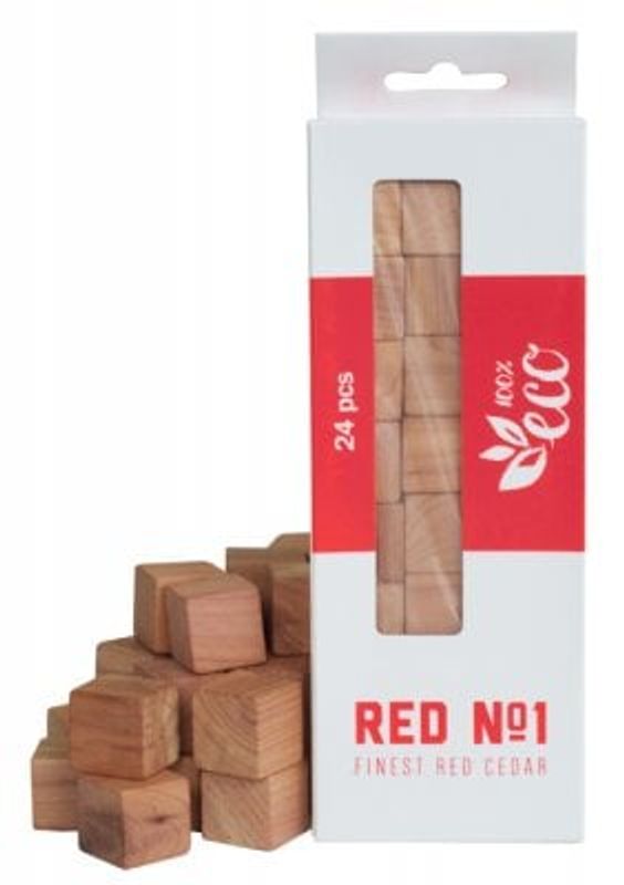 Rødsederkuber 24 stk