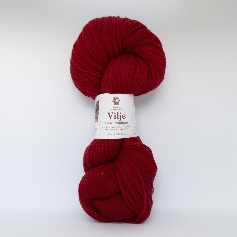 Vilje lamullgarn, lys burgunder F.445