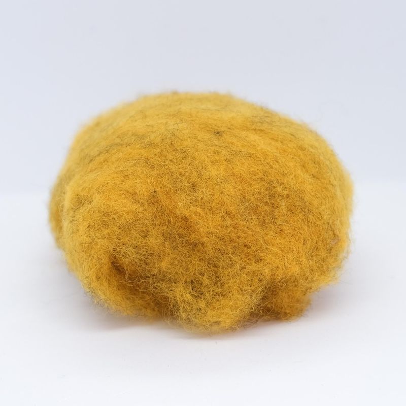 Kardet ull, melert maisgul 100g