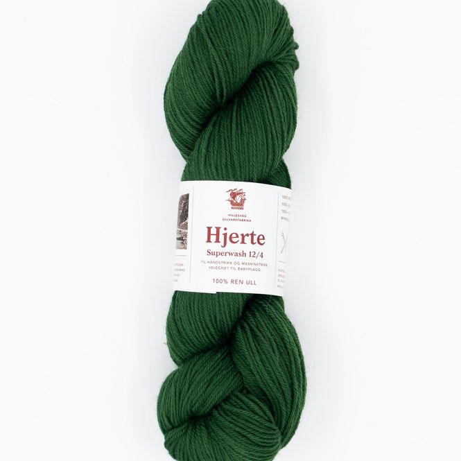 Hovedbilde Hjerte superwash 12/4, f. 942 mørk ren grønn
